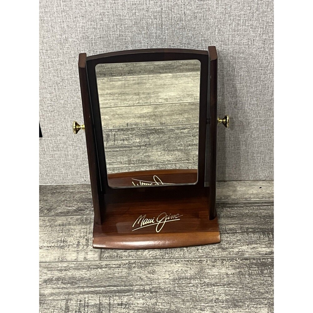 Maui Jim Countertop Wood Mirror Rare Store Marketing 14" tall